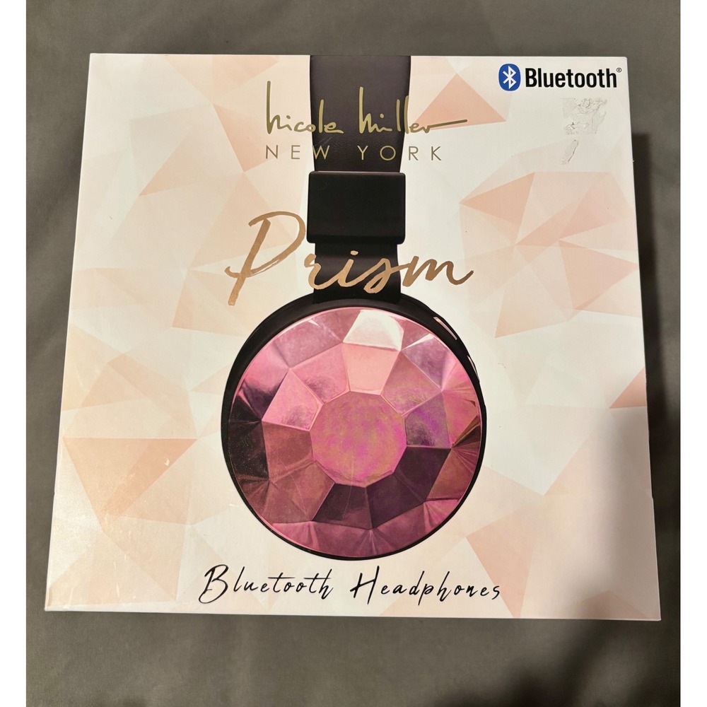 Nicole Miller New York Prism Bluetooth Headphones Pink Jewel Wireless Over-Ear